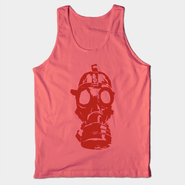 Vintage Gas Mask -- Red Edition Tank Top by CeeGunn